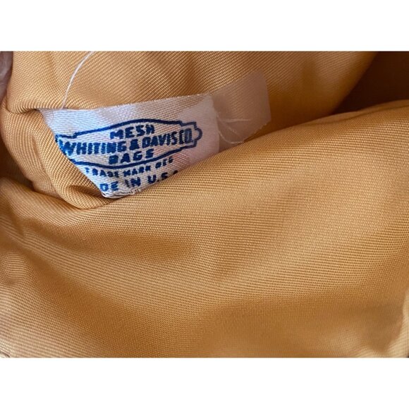 Vintage Whiting and Davis Gold Mesh Evening Bag 1950's Wristlet #4203-2 - Picture 5 of 6